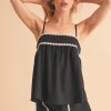 Bali Rickrack Trim Cami - Black