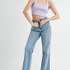 Corset Design Detail Crop Knit Top - Lavender