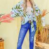 Front Tie Knot Floral Print Top - Sage