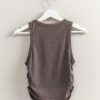 Mineral Wash Rib Knit Tank - Charcoal