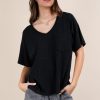 Mineral Washed V-Neck T-Shirt - Black