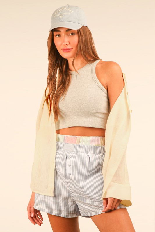 Plus Size Dolman Sleeve Button Down Gauze Shirt - White