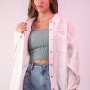 Plus Size Mineral Washed Gauze Shirt Top - White