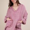 Plus Size Washed Cotton Gauze Oversized Top - Mauve