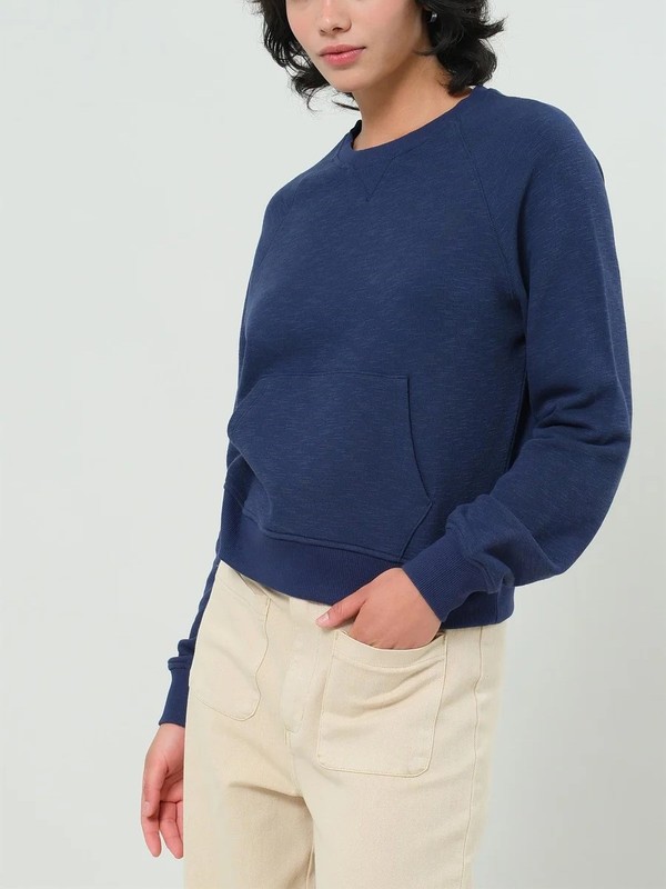 Raglan Sleeve Pocket Sweatshirt - Dark Night