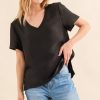 Textured Woven Short Sleeve T-Shirt - Black