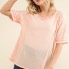 Vintage Slub Round Neck T-Shirt - Peach